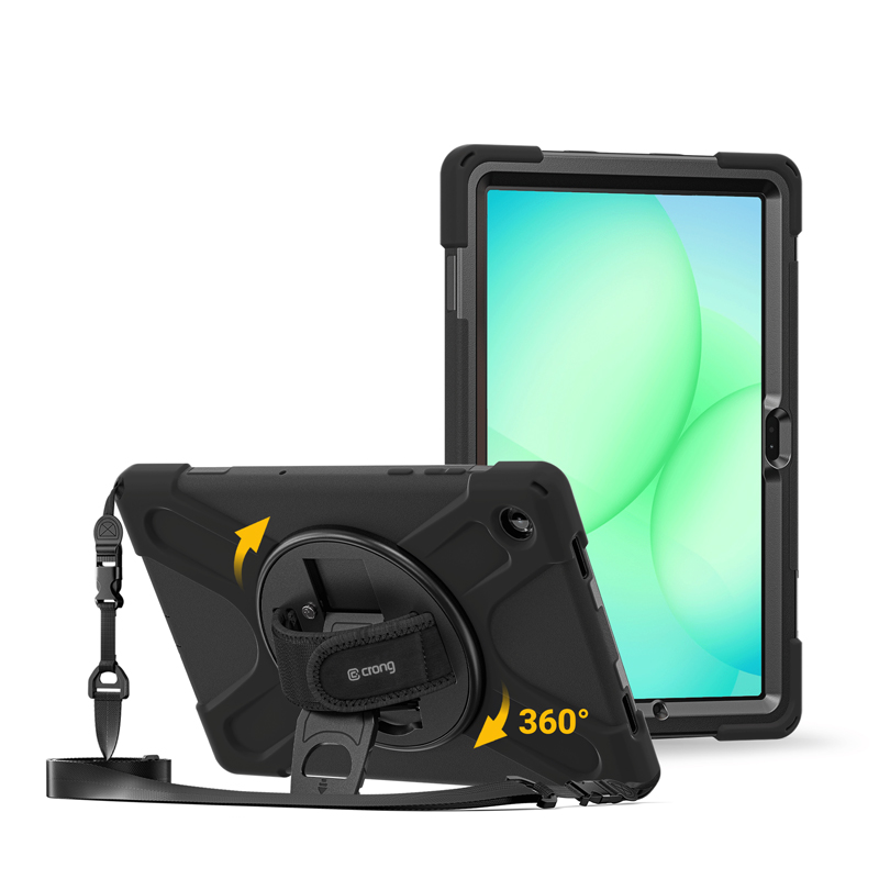 Sustiprintas dėklas Crong Defender Plus, skirtas Samsung Galaxy Tab A11+ 10,9 col. (X230/X235/X236), juodas