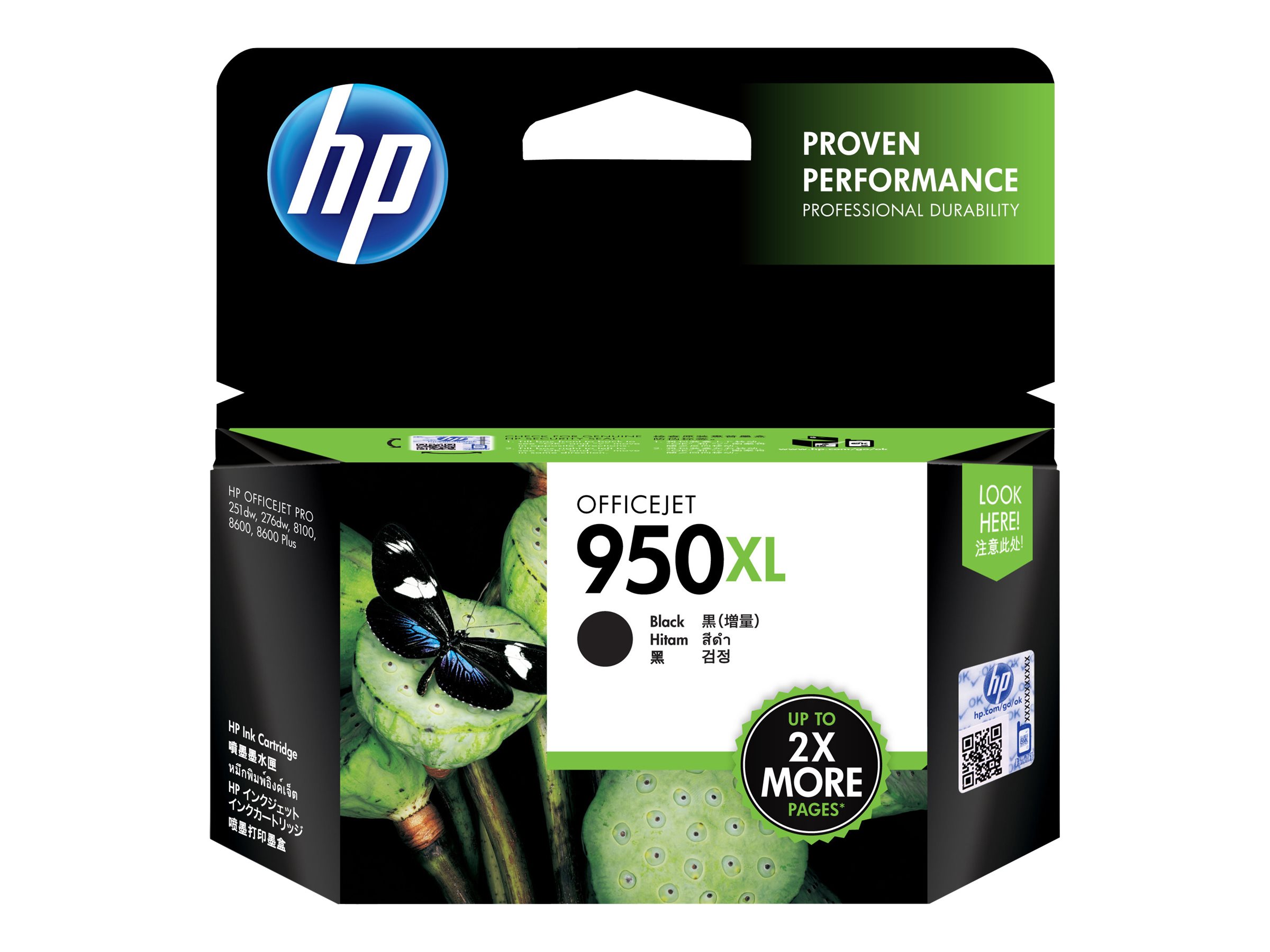 Originali HP 950XL rašalo kasetė (CN045AE), juoda, didelės talpos, skirta OfficeJet Pro 8100 / 8600