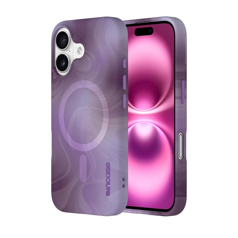 Incase Halo Case dėklas su MagSafe, skirtas iPhone 16, „Oil Slick Lilac“ spalvos