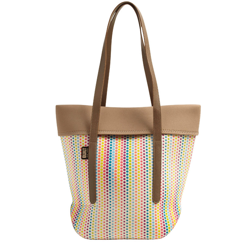 BUILT City Tote neopreno krepšys su dirbtinės odos rankenomis, Candy Dot