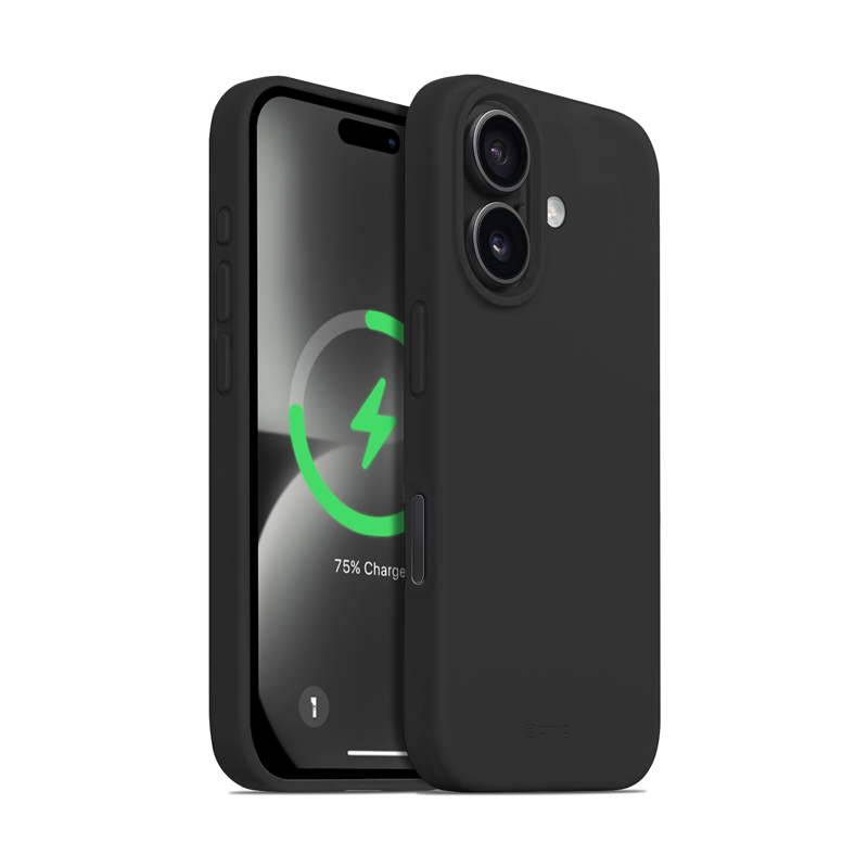 Crong Color Cover Magnetic dėklas su MagSafe, skirtas iPhone 16 Plus, juodas