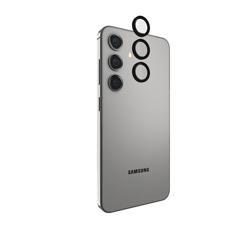 Case-Mate Aluminum Ring Lens Protector apsauginis kameros lęšių stiklas, skirtas Samsung Galaxy S24, juodas
