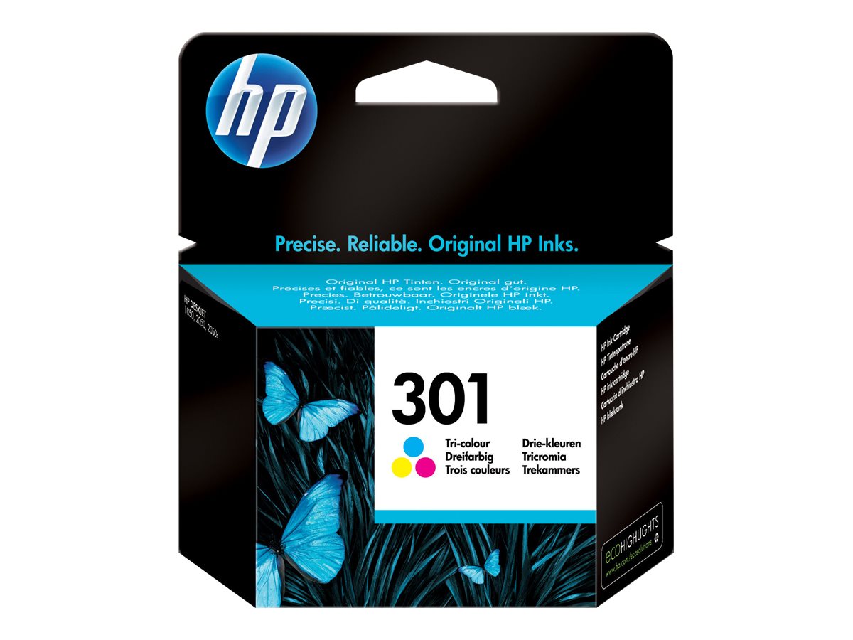 Originali HP 301 rašalo kasetė (CH562EE#UUS), trispalvė, standartinės talpos, skirta DeskJet 1050 / 2050
