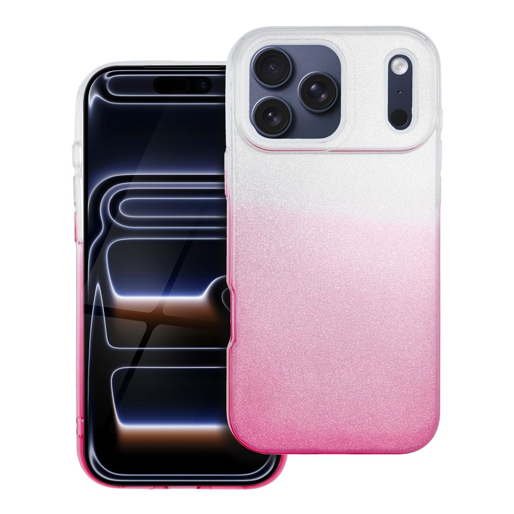 SHINING Dėklas telefonui IPHONE 17 Pro Max permatinas rožinis