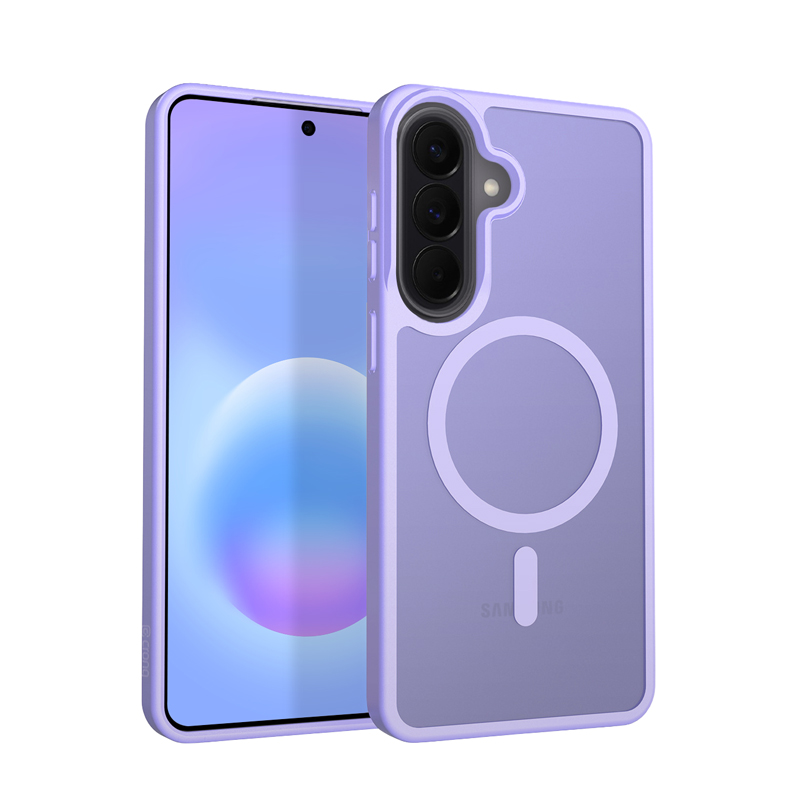Crong Hybrid Matte Magnetic MagSafe dėklas, skirtas Samsung Galaxy A57, levandų spalvos