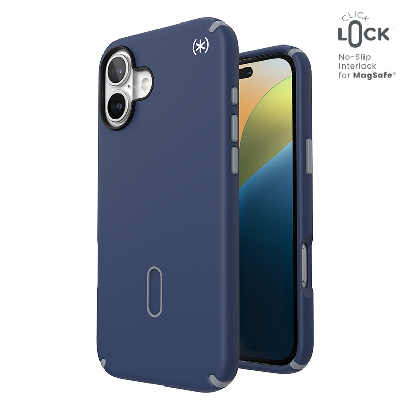 Speck Presidio2 Pro dėklas su MagSafe ir ClickLock, skirtas iPhone 16 Plus, „Coastal Blue/Dust Grey“