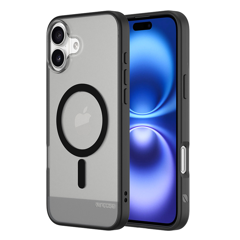 Incase Slim Case dėklas su MagSafe, skirtas iPhone 16 Plus, juodas permatomas