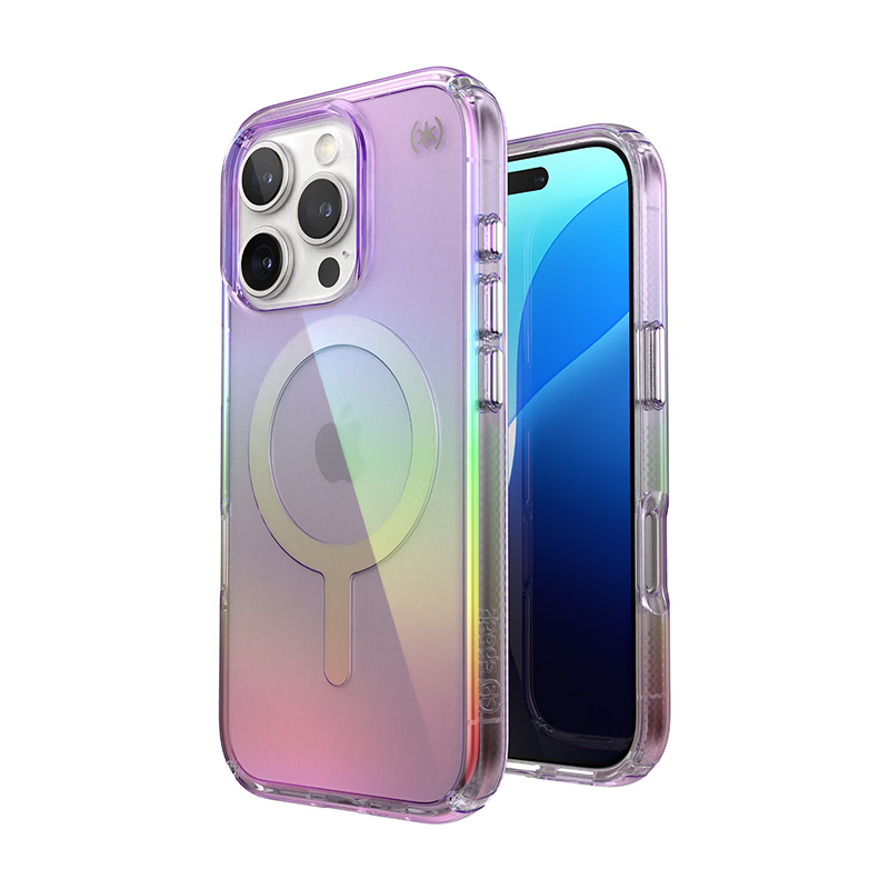 Speck Presidio2 Lux MagSafe dėklas, skirtas iPhone 16 Pro (Amazing Purple / skaidrus)