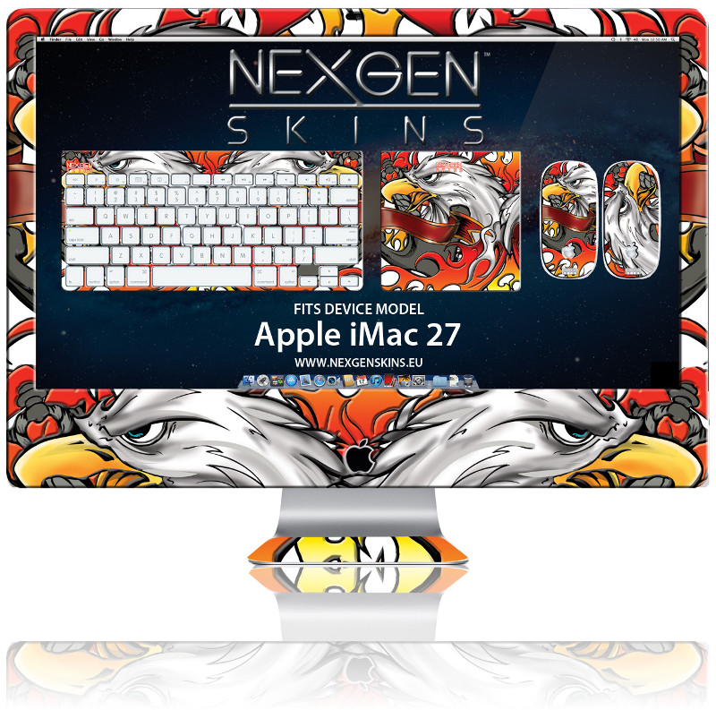 Nexgen dekoratyvinis 3D efekto lipdukų komplektas, skirtas 27 colių iMac, „Iron Eagle 3D“