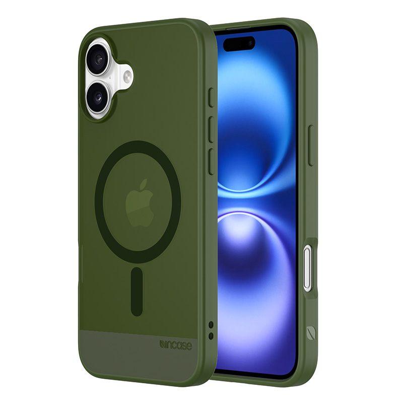 Incase Slim Case dėklas su MagSafe, skirtas iPhone 16 Plus, „Highland Green“ spalvos