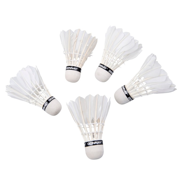 Donnay plunksniniai badmintono skrajukai, 5 vnt., balti