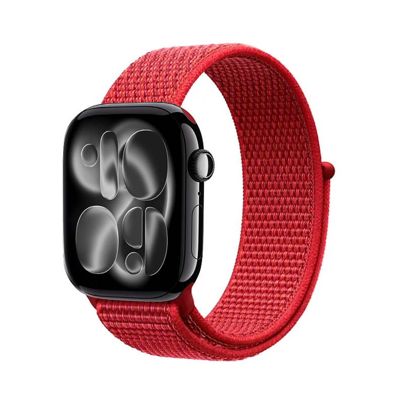 Crong Nylon sportinis Apple Watch dirželis, 38/40/41/42 mm, „Red Fusion“