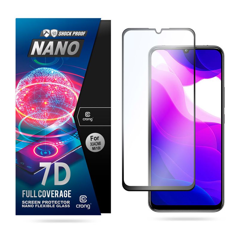 Crong 7D Nano Flexible Glass 9H hibridinis ekrano stiklas, skirtas Xiaomi Mi 10 Lite