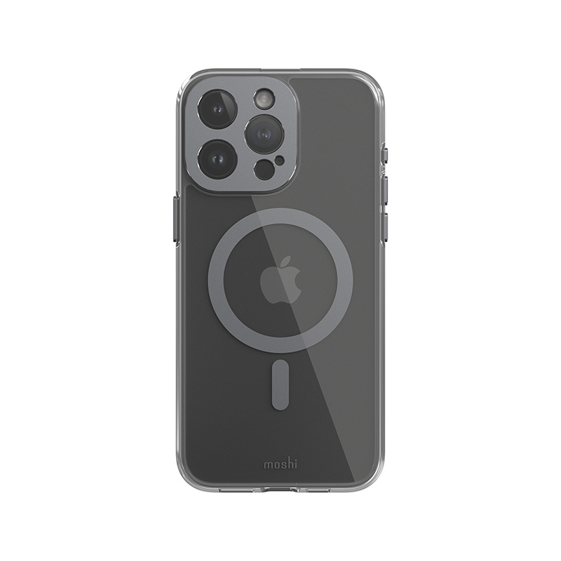 Moshi iGlaze MagSafe dėklas, skirtas iPhone 15 Pro Max, „Meteorite Gray“ spalvos