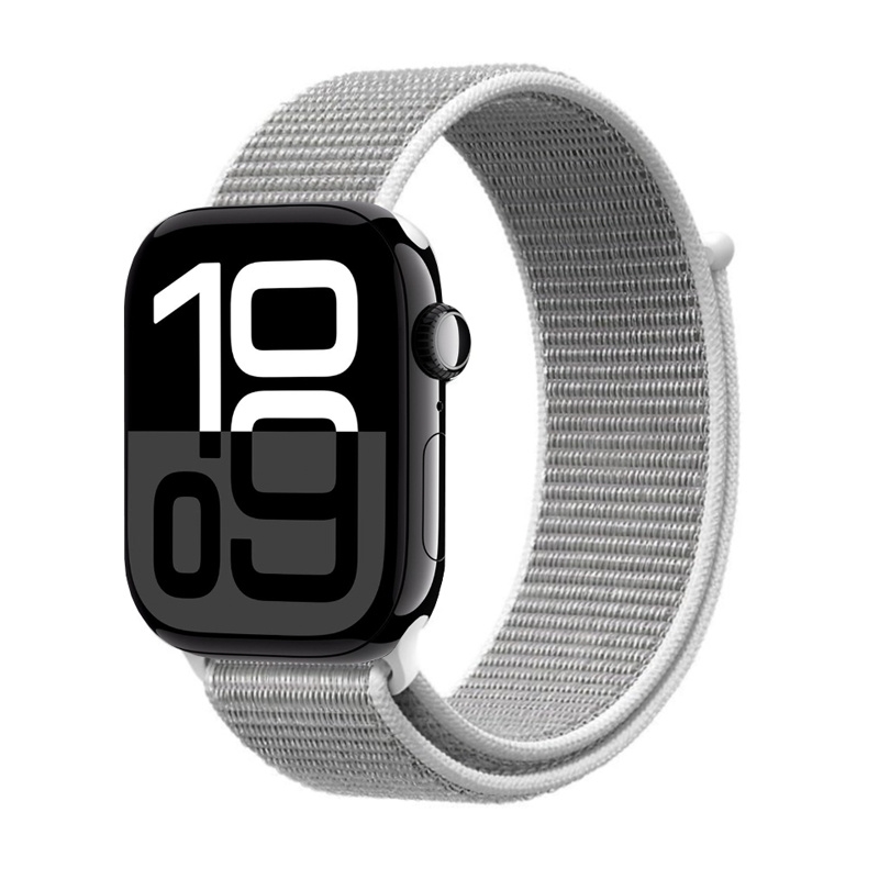 Crong Nylon sportinis Apple Watch dirželis, 44/45/46/49 mm, sidabriškai pilka