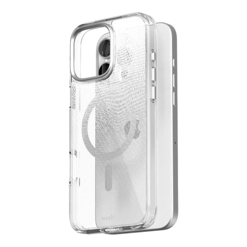 Moshi iGlaze MagSafe dėklas, skirtas iPhone 16 Pro Max, „Mist White“ spalvos