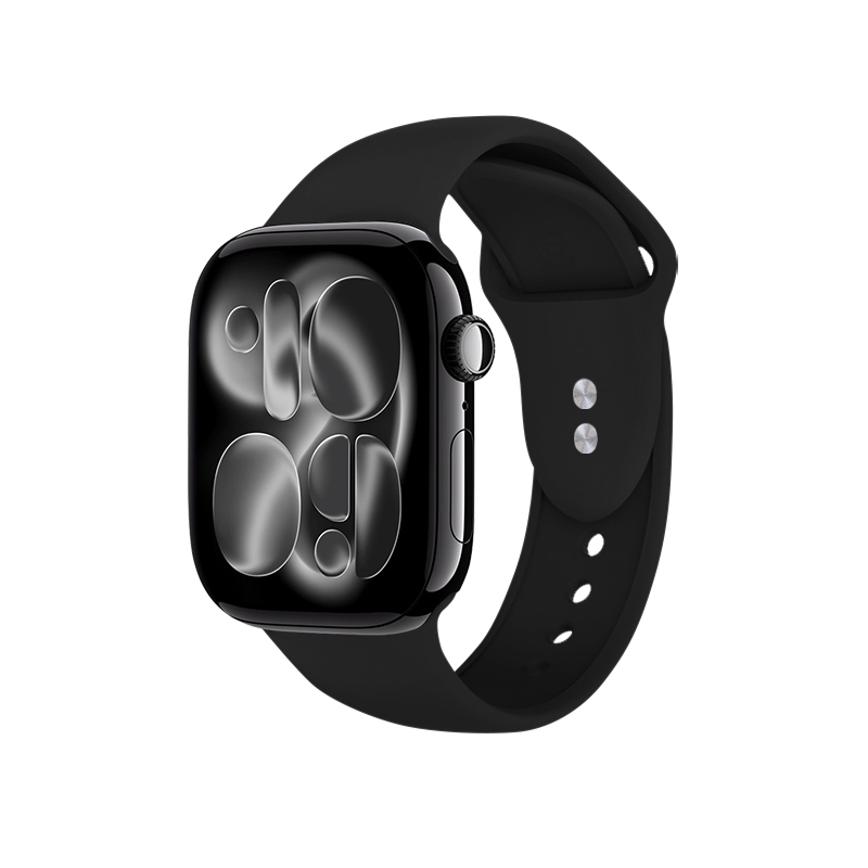 Crong Liquid Apple Watch dirželis, 44/45/46/49 mm, juodas