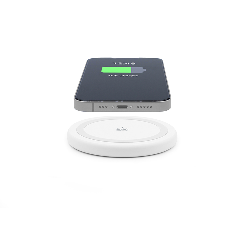 Puro Qi 10 W belaidžio įkrovimo pagrindas, skirtas Android ir iPhone, baltas