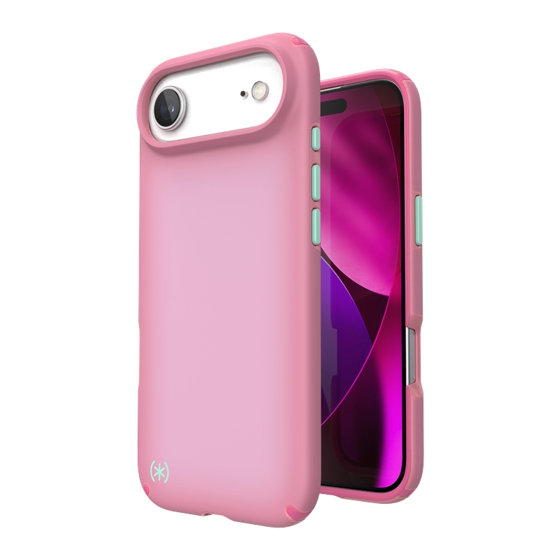 Speck Presidio Lux MagSafe dėklas, skirtas iPhone Air, „Ibis Pink / Dark Ibis / Kanom Green“ spalvos