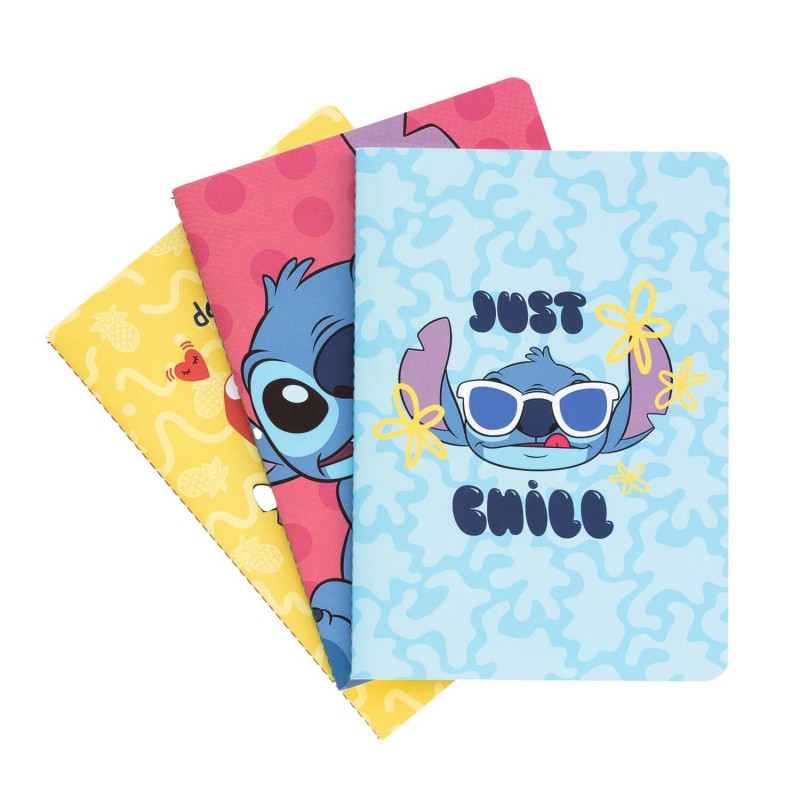 Disney Stitch Tropical A5 užrašinių rinkinys, 3 vnt.