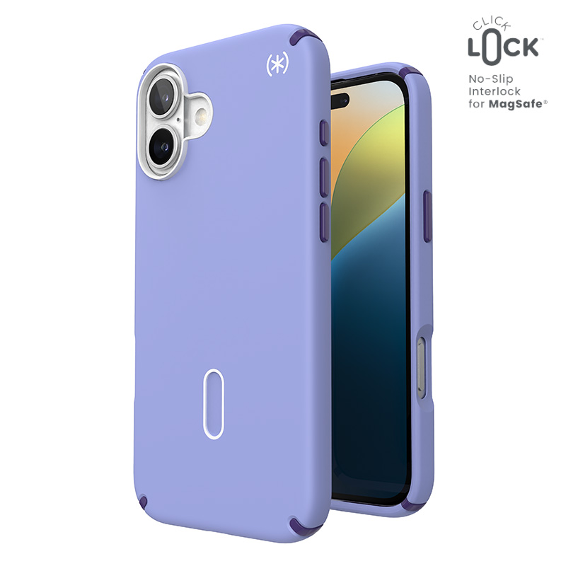 Speck Presidio2 Pro dėklas su MagSafe ir ClickLock, skirtas iPhone 16 Plus, „Future Lavender/Cassis Purple“
