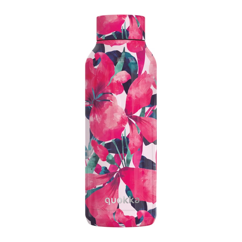 Quokka Solid nerūdijančiojo plieno termo gertuvė, 510 ml, Pink Bloom