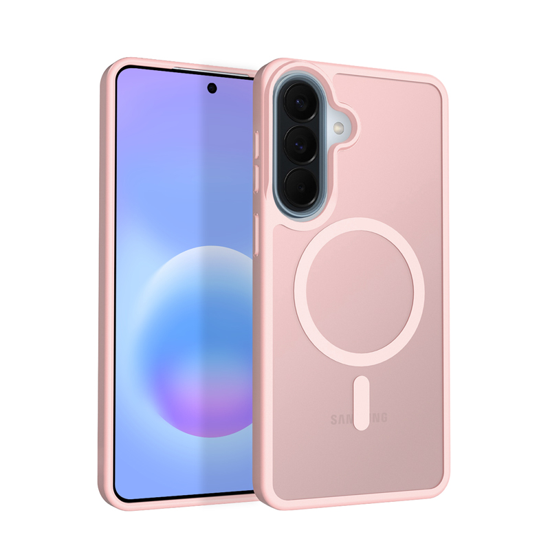 Crong Hybrid Matte Magnetic MagSafe dėklas, skirtas Samsung Galaxy A57, rožinis