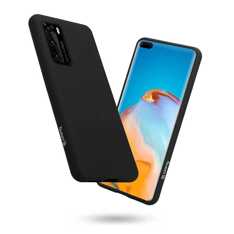 Crong Color Cover dėklas, skirtas Huawei P40, juodas