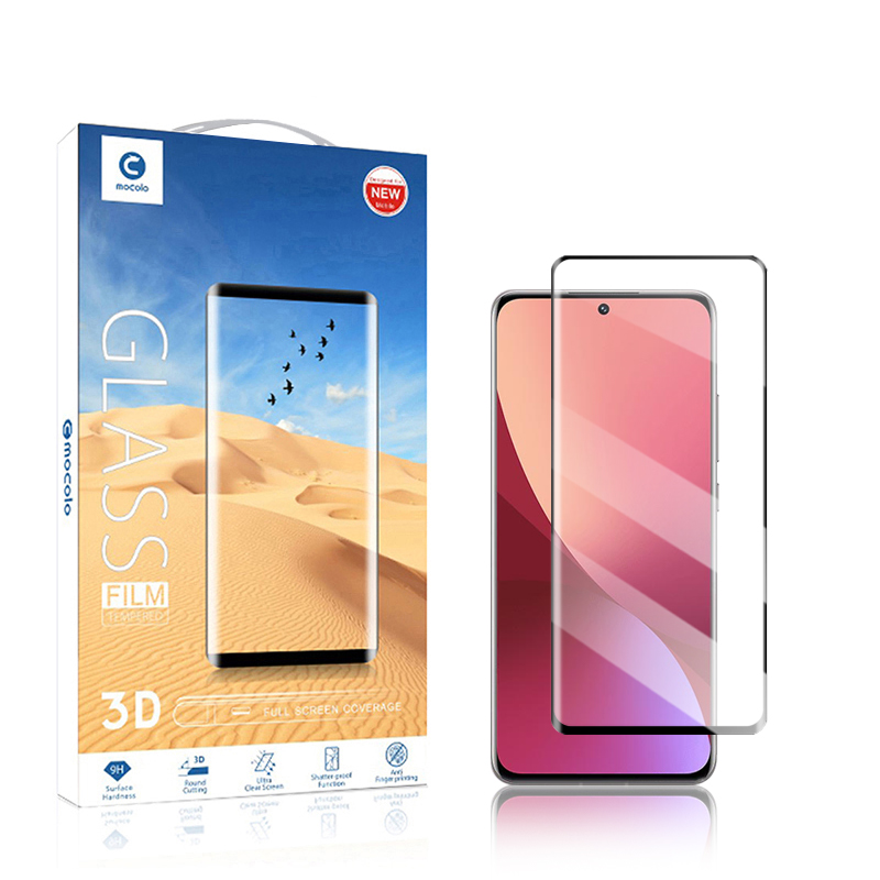 Mocolo 3D Full Glue 9H visą ekraną dengiantis grūdintas apsauginis stiklas, skirtas Xiaomi 12 Pro, juodas