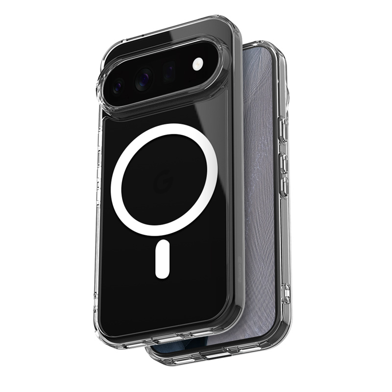 Crong Hybrid Clear Magnetic MagSafe dėklas, skirtas Google Pixel 11 Pro XL, skaidrus