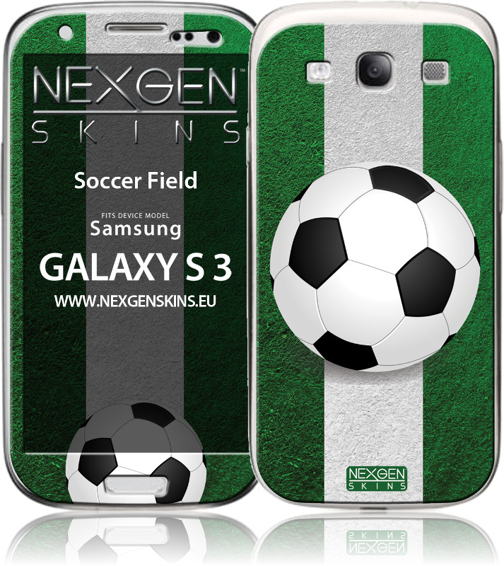 Nexgen dekoratyvinis 3D efekto lipdukas, skirtas Samsung Galaxy S3, „Soccer Field 3D“