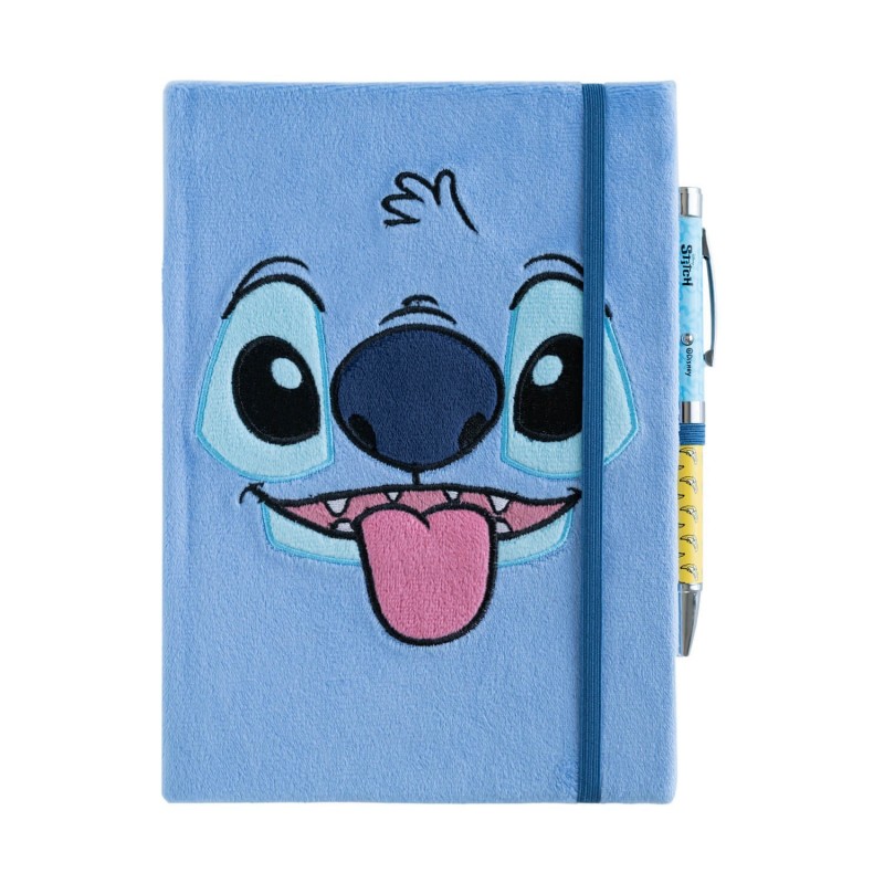 Disney Stitch Tropical A5 užrašų knygelė pliušiniu viršeliu ir projektoriniu rašikliu