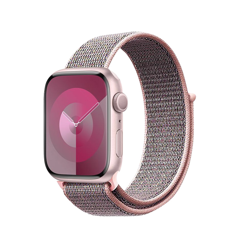 Crong Nylon Sport dirželis, skirtas Apple Watch 38 / 40 / 41 / 42 mm, šviesiai rožinis