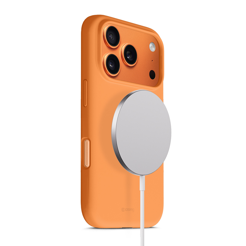 Crong Color Cover Magnetic MagSafe dėklas, skirtas iPhone 17 Pro, oranžinis