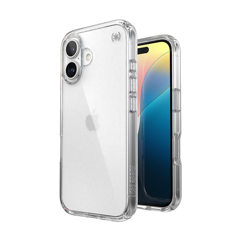 Skaidrus Speck Presidio Perfect-Clear dėklas, skirtas iPhone 16