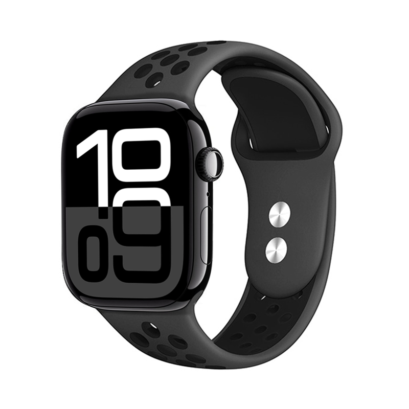 Crong Duo Sport dirželis, skirtas Apple Watch 38 / 40 / 41 / 42 mm, pilkas ir juodas