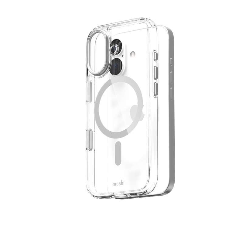 Moshi iGlaze MagSafe dėklas, skirtas iPhone 17, „Luna Silver“ spalvos