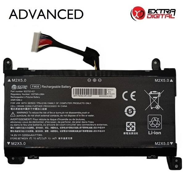 Nešiojamo kompiuterio baterija HP FM08, 5200mAh, 16 pin, Extra Digital Advanced