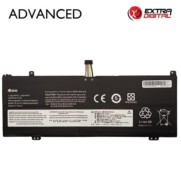 Nešiojamo kompiuterio baterija LENOVO L18C4PF0, L18D4PF0, 2900mAh, Extra Digital Advanced