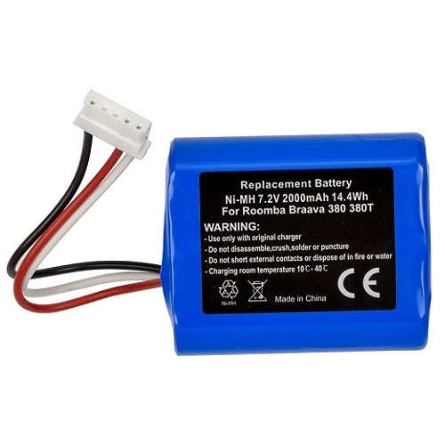 Akumuliatorius skirtas prietaisams IROBOT Braava 380, 7.2V, 2.0Ah, Ni-MH