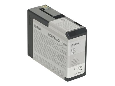 Epson C13T580700 / T5807 UltraChrome K3 80 ml, Stylus Pro 3800 / 3880 rašalo kasetė, šviesiai juoda