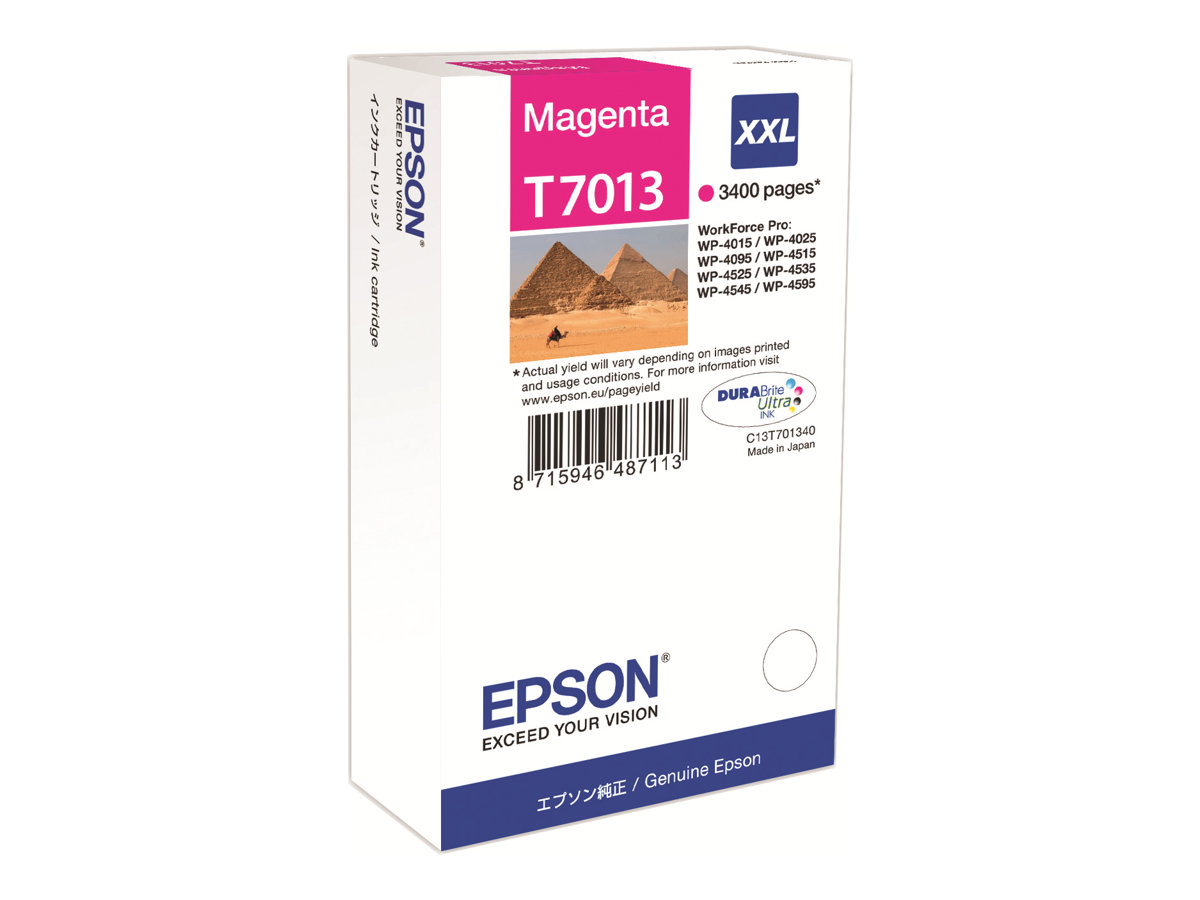 Epson C13T70134010 / T7013 XXL WorkForce Pro WP-4000 / WP-4500, 3400 pages rašalo kasetė, purpurinė