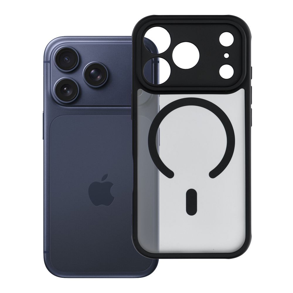 „Full Matte Mag Cover“ dėklas, skirtas „iPhone 17 Pro / 18 Pro“, suderinamas su „MagSafe“ – juodas