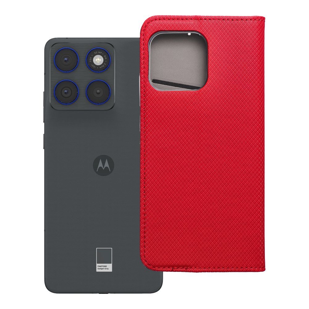 SMART CASE Book dėklas skirtas Motorola Edge 70 - raudonas