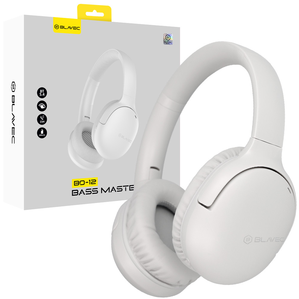 Blavec Ant ausų Bluetooth Ausinės BO-12 Bass Master ANC (BO12-W) baltos