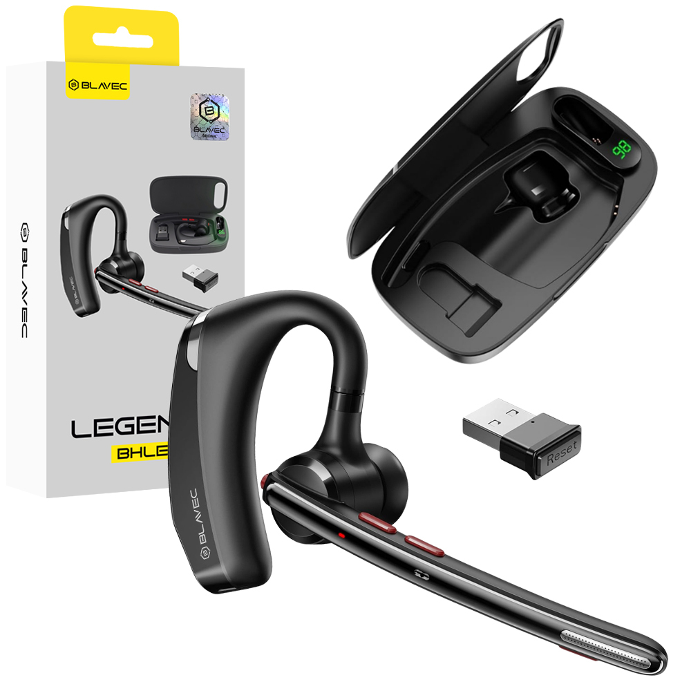 Blavec Legend 5 Multipoint Bluetooth ausinė su mikrofonu (BHLE5-B), juoda
