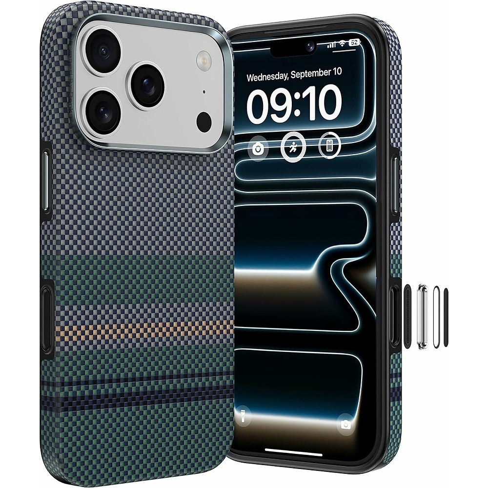 Benks Magnetic Armor Pro Aurora 600D kevlaro dėklas (C.K.FL.AP.SR.A072), skirtas iPhone 18 Pro / 17 Pro, su kameros valdymo mygtuku