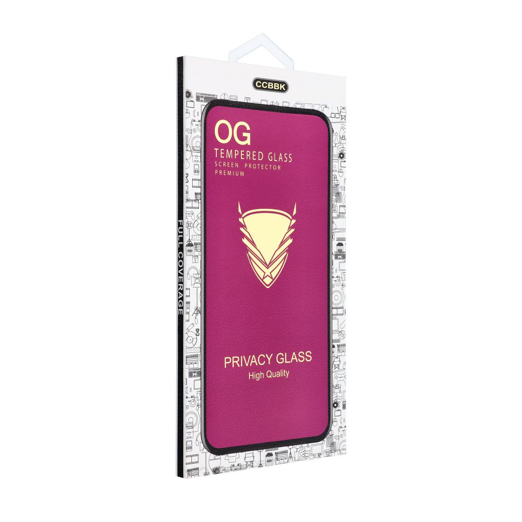 Защитное стекло с приватным фильтром OG 6D Premium Privacy Glass для iPhone 18, цвет: чёрный