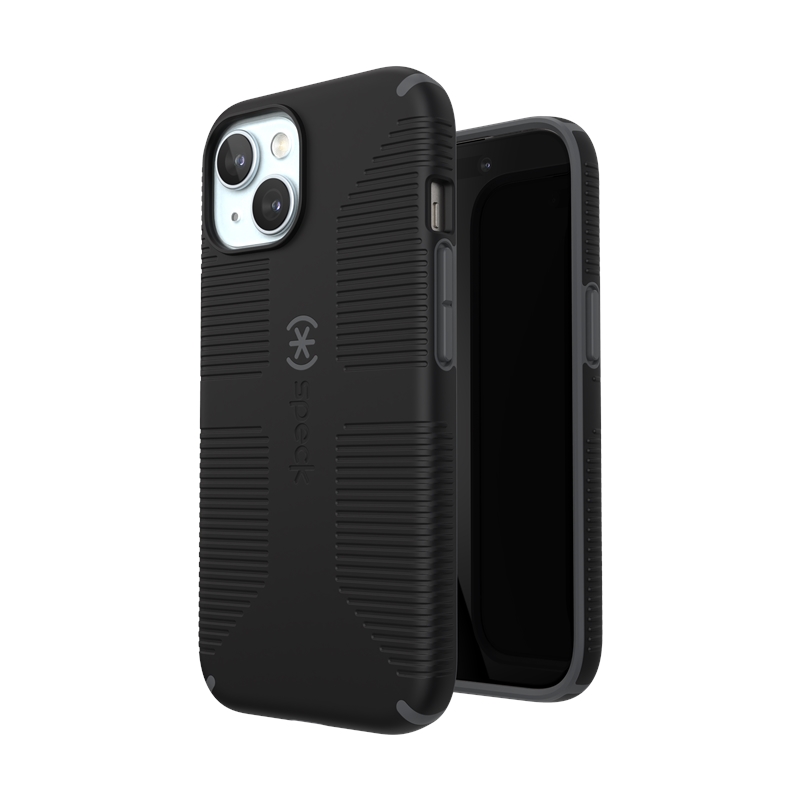 Speck Candyshell Grip MagSafe - iPhone 17e / 16e / 15 / 14 / 13 dėklas (juodas / Slate pilkas)