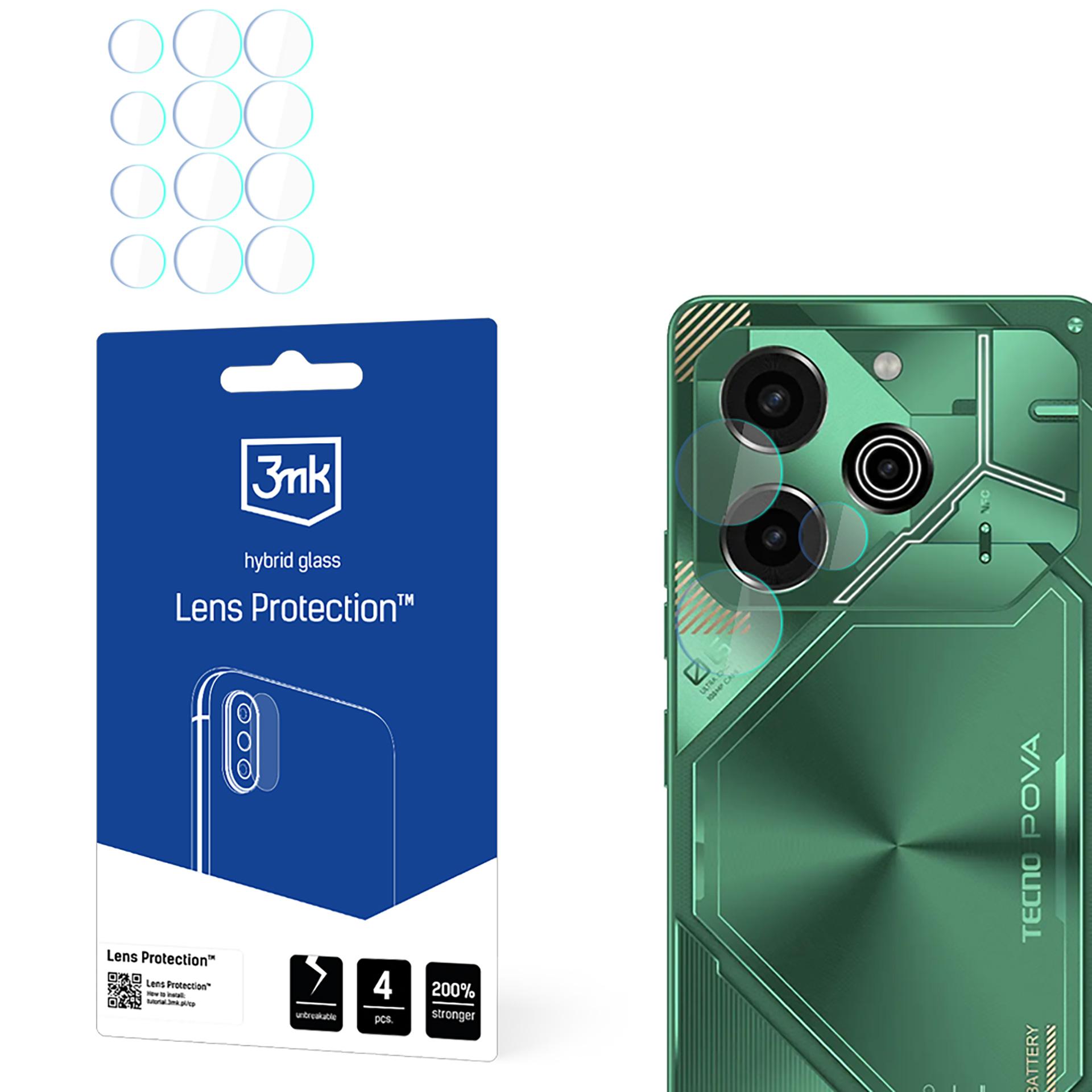 Hibridinis stiklas 3mk objektyvo apsauga Tecno POVA 6 Pro